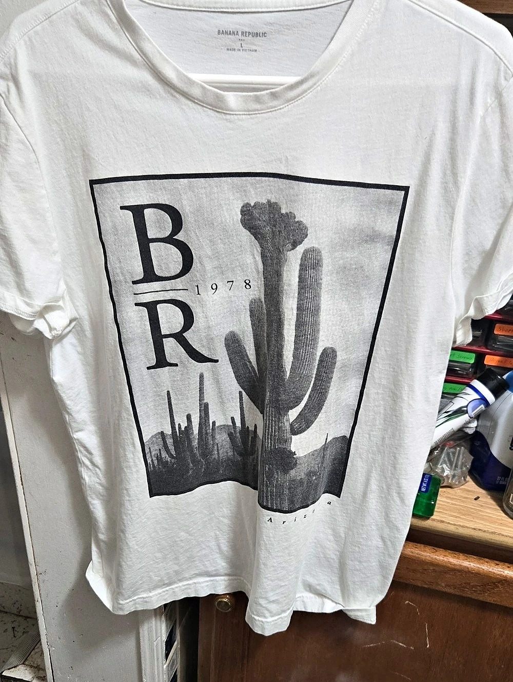 JUNK FOOD Cactus Graphic Short Sleeve Tee in White